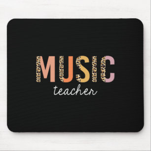 Leopard Music Teacher Cute Back to School Supplies Mouse Pad