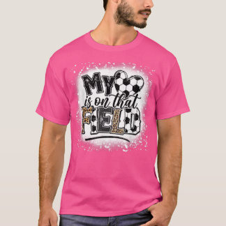 Leopard My Heart Is On That Field Soccer Love Game T-Shirt