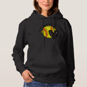 Leopard My Heart Is On That Field Softball Heart G Hoodie