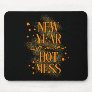 Leopard New Year Same Hot Mess New Year's Eve Reso Mouse Pad