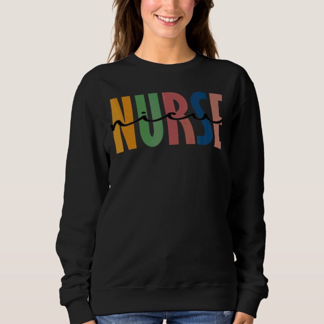 Leopard Nicu Nurse Nursing Student School Sweatshirt (Front)