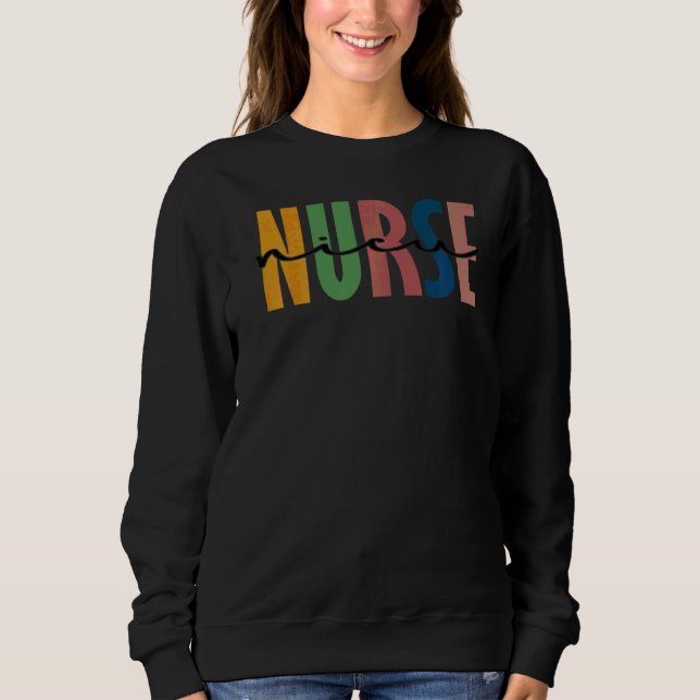 Leopard Nicu Nurse Nursing Student School Sweatshirt (Front)