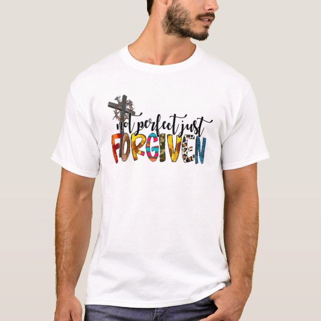 Leopard Not Perfect Just Forgiven Christian Wester T-Shirt (Front)