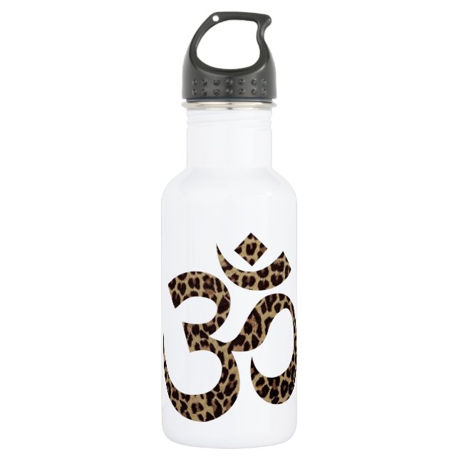 Leopard Om Symbol 18oz Stainless Water Bottle (Front)