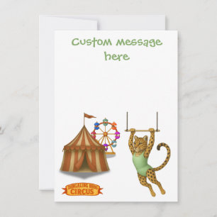 Leopard on a trapeze. Add your own message. Thank You Card