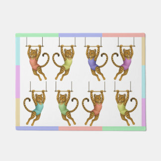 Leopard on a trapeze Beach Towel Doormat