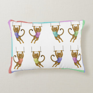 Leopard on a trapeze decorative cushion