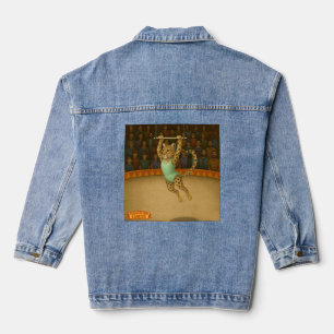 Leopard on a trapeze denim jacket