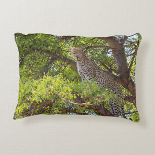 Leopard on a tree decorative cushion
