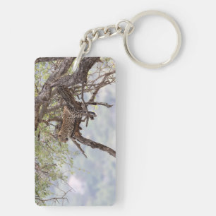 Leopard on a tree key ring