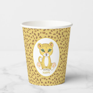 Leopard on Brown & Golden Beige Party Paper Cups