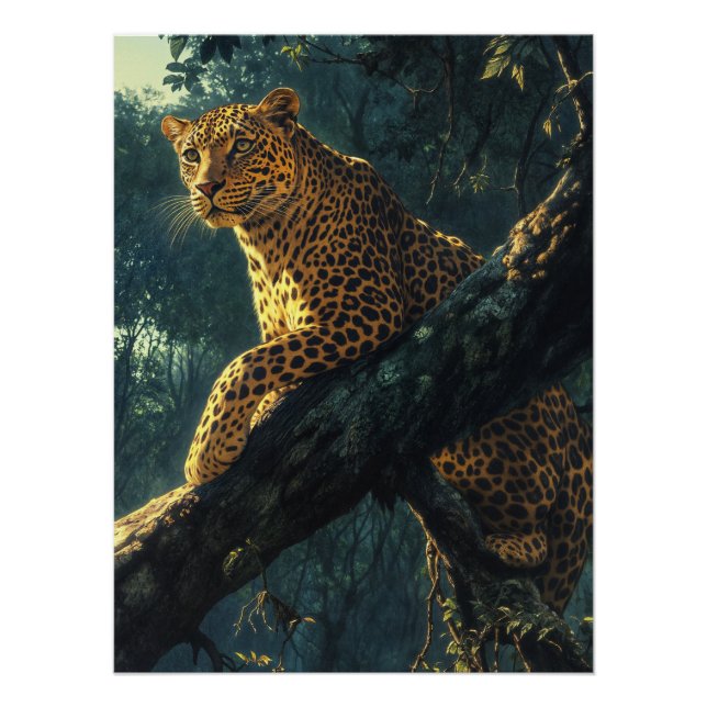 Leopard on Watch Poster (Front)
