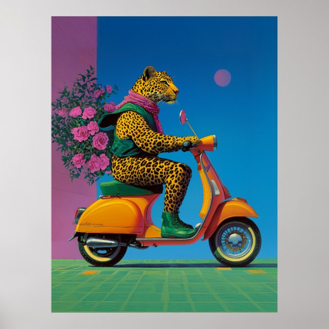 Leopard on Wheels: A Stylish Ride, Poster (Front)