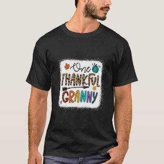 Leopard One Thankful Granny Blessed Granny Fall Th T-Shirt