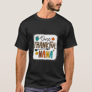 Leopard One Thankful Nana Grandma Fall Season Than T-Shirt