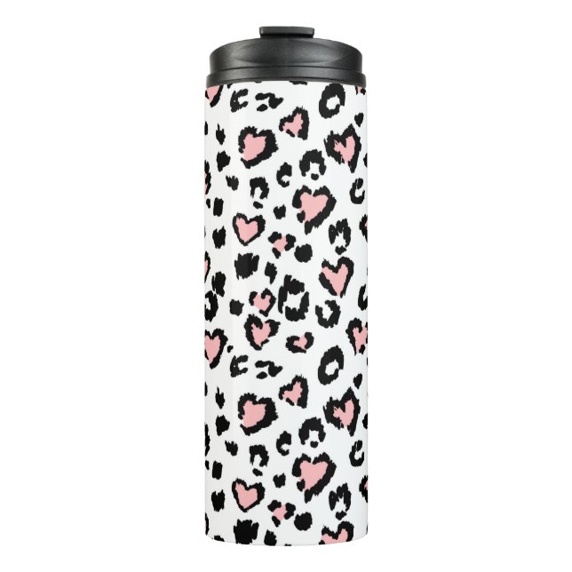 Leopard or jaguar seamless pattern, textured fashi thermal tumbler (Front)