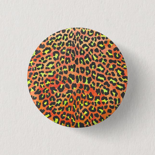 Leopard Orange and Yellow Print 3 Cm Round Badge (Front)