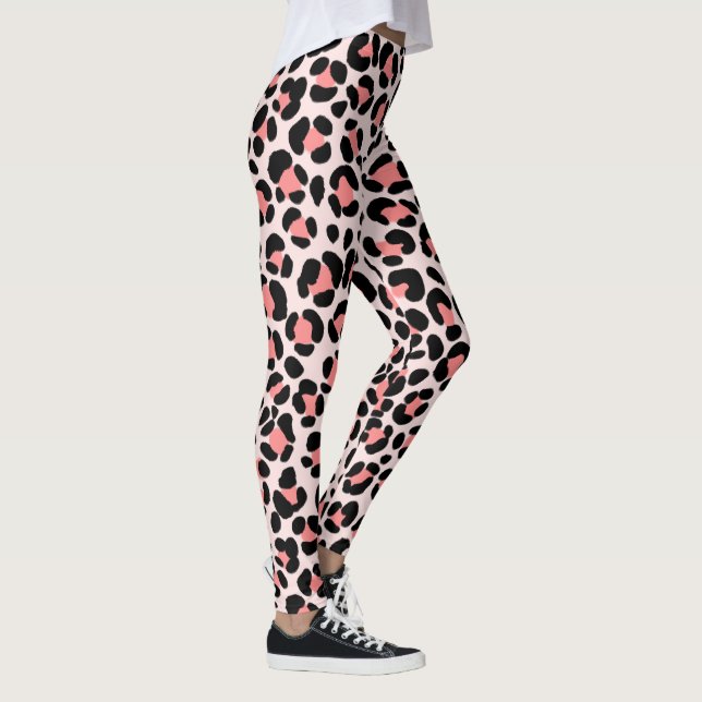 Leopard Orange Black Beige  Leggings (Right)