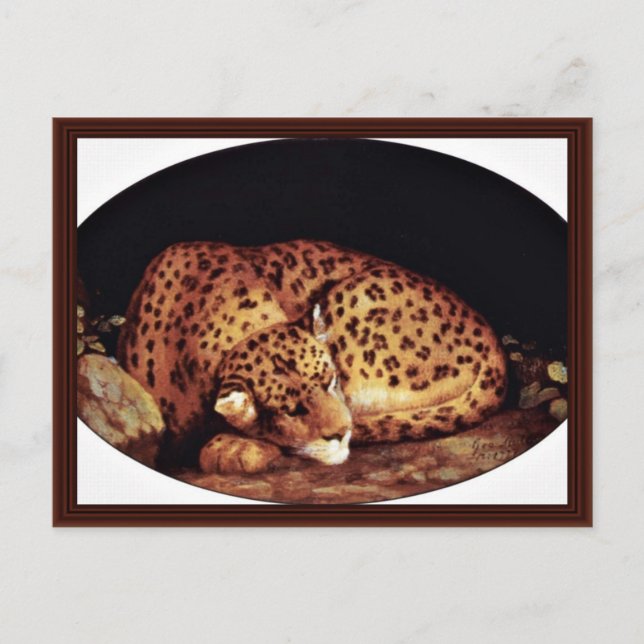 Leopard Oval By Stubbs George Postcard (Front)