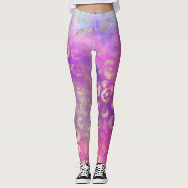 Leopard Paint Series Design 11 Leggings (Front)