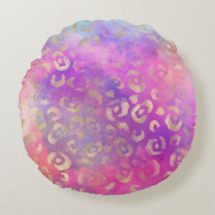 Leopard Paint Series Design 11   Round Cushion
