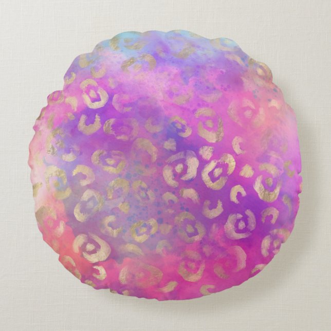 Leopard Paint Series Design 11   Round Cushion (Front)