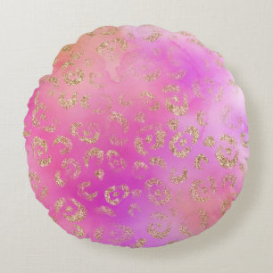 Leopard Paint Series Design 11 Round Cushion