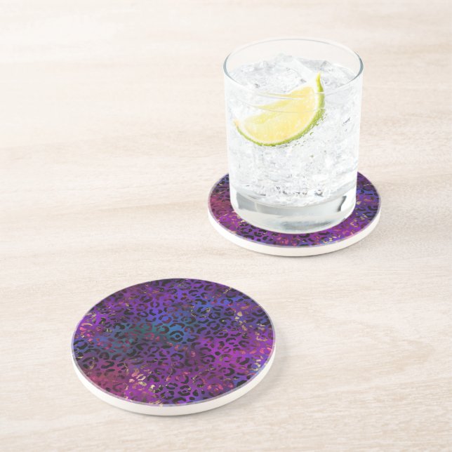 Leopard Paint Series Design 16  Coaster (Side)