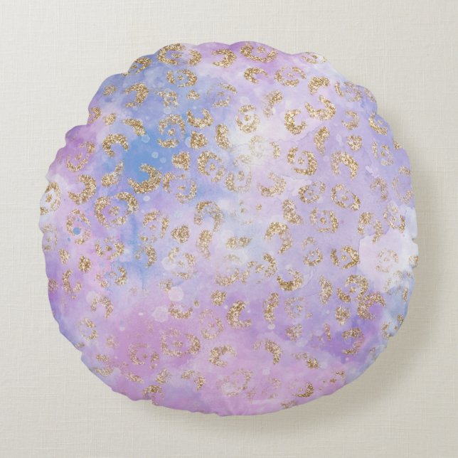 Leopard Paint Series Design 3  Round Cushion (Front)