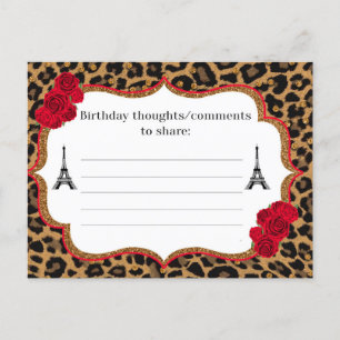 Leopard Paris themed birthday Birthday wishes Post Announcement Postcard