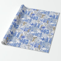 Leopard Party in the Pagoda Forest-Blue and White