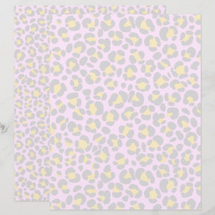 Leopard Pastel Pink Grey Yellow