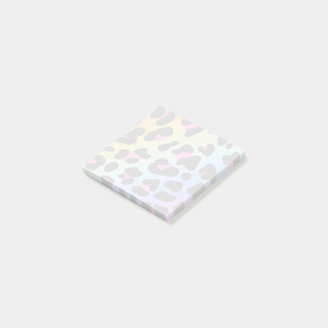 Leopard Pastel Rainbow Gradient Watercolor Minimal Post-it Notes (Angled)