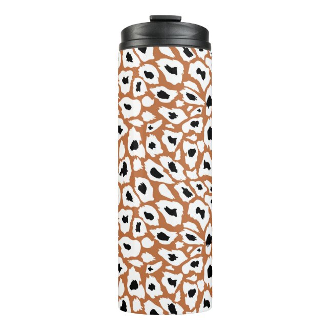 Leopard pattern, african animal print design thermal tumbler (Front)