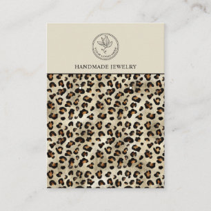 Leopard Pattern And Custom Logo Earrings Display Business Card