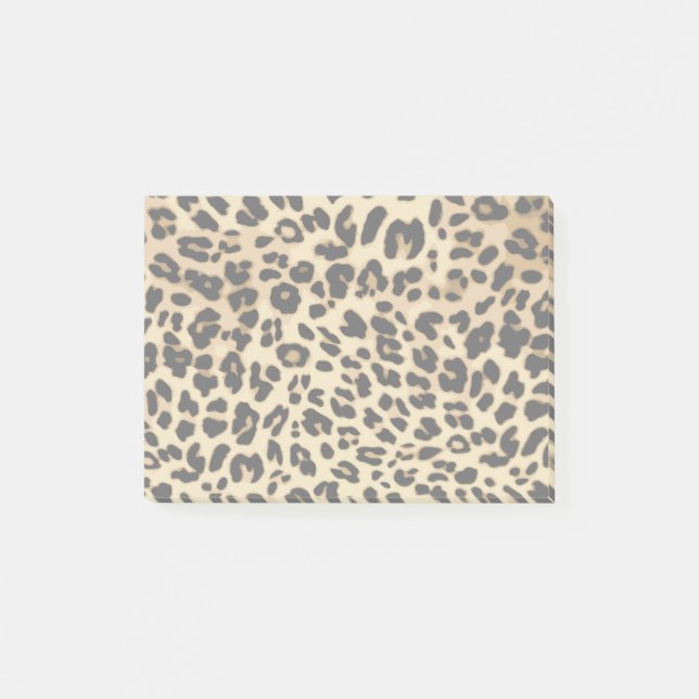 Leopard Pattern Animal Print Black/Gold Post-it Notes (Front)