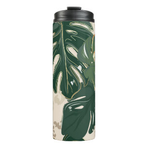 Leopard pattern, animal print seamless design gree thermal tumbler
