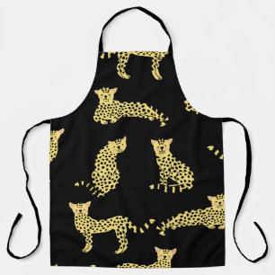 Leopard Pattern: Black Background Cheetah Apron