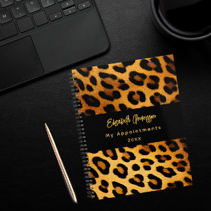 Leopard pattern brown black 2025 planner