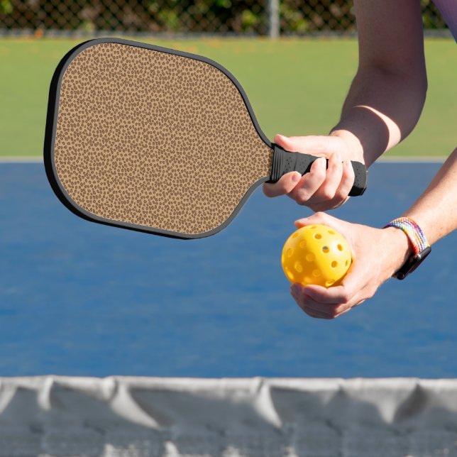 Leopard Pattern Brown Pickleball Paddle (Insitu)