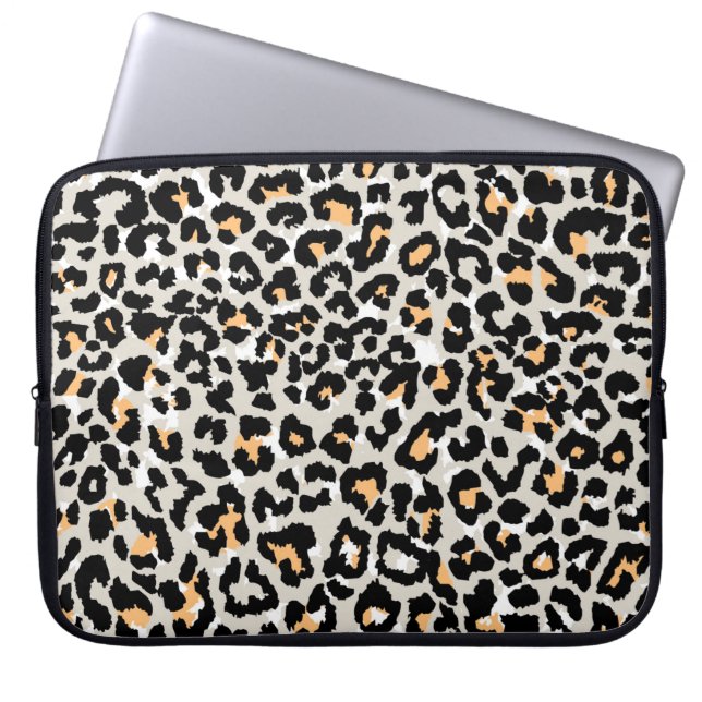 leopard pattern coloured wild seamless laptop sleeve (Front)