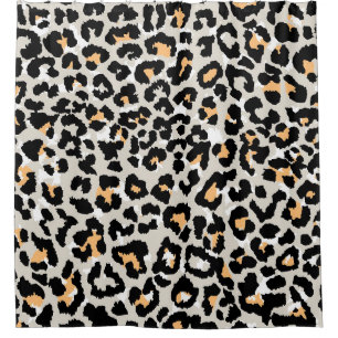 leopard pattern coloured wild seamless shower curtain