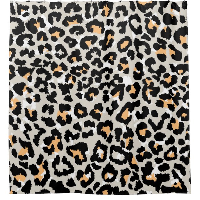 leopard pattern coloured wild seamless shower curtain (Front)