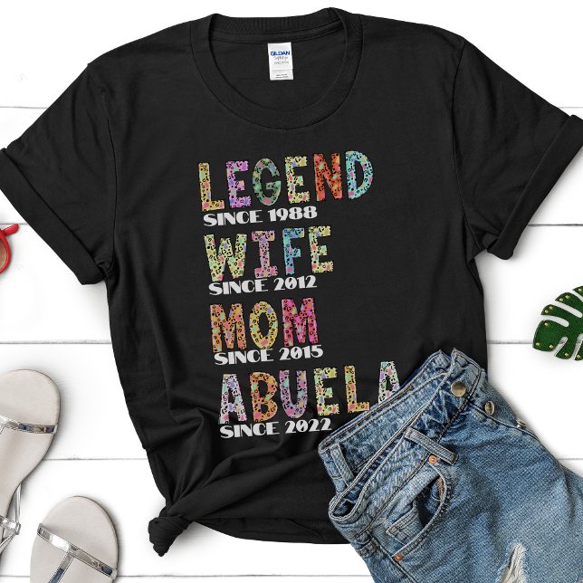 Leopard Pattern Cute Gift Mother Mum Legend Wife T-Shirt (Creator Uploaded)