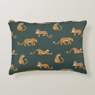 Leopard pattern flat colour seamless design illust decorative cushion