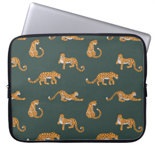 Leopard pattern flat colour seamless design illust laptop sleeve