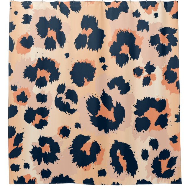 Leopard Pattern: Funny Seamless Design Shower Curtain (Front)
