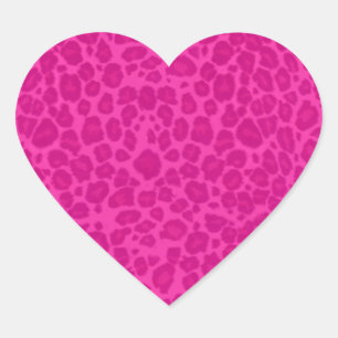 Leopard Pattern Heart Sticker