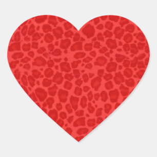 Leopard Pattern Heart Sticker