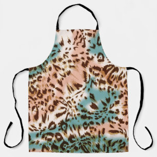 Leopard pattern illustration, animal print  apron